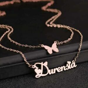 Butterfly Charm Name Necklace