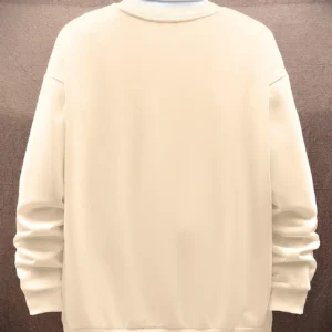 Mens Printed Sweatshirt  -Cream