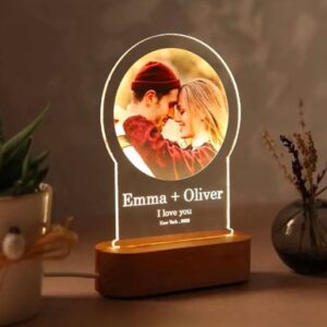 Photo Couple Memorial Acrylic LED Lamp