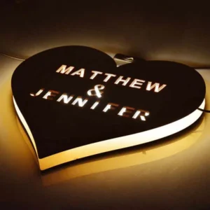 Personalized Wooden Engraved Heart Frame