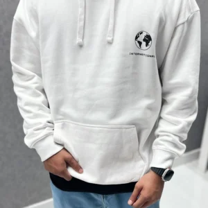 Turbo Designer White- Printed Hoodies For Men