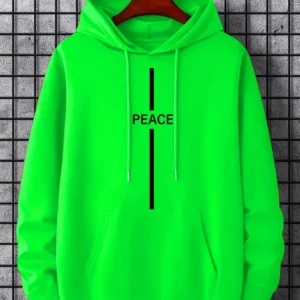 Mens Peace Printed Kangaroo Hoodie