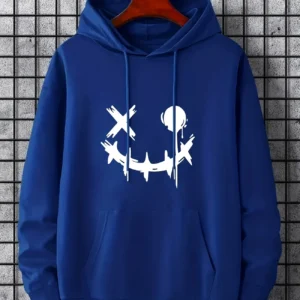 Monster Smile Face Printed Kangaroo Hoodie