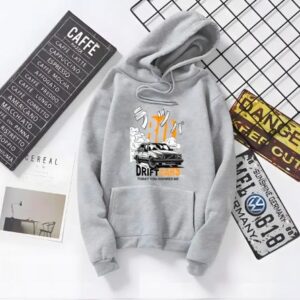 Car Drift printed winter Hoodie