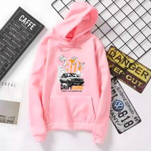 Car Drift printed winter Hoodie