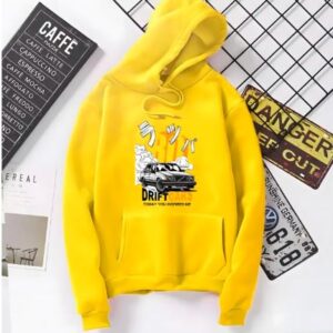 Car Drift printed winter Hoodie