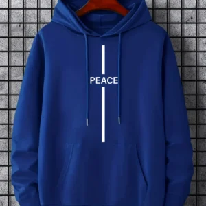 Mens Peace Printed Kangaroo Hoodie