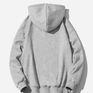 Mens Printed Kangaroo Hoodie- Grey