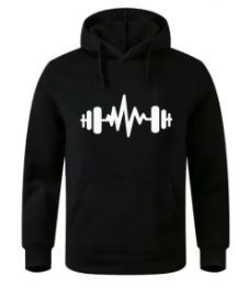 Dumbbell Printed Hoodies For Men