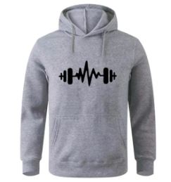Dumbbell Printed Hoodies For Men