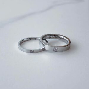 PURE SILVER PERSONALIZED COUPLE BAND RINGS