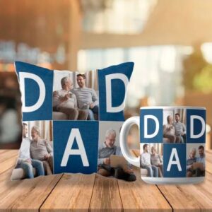 Dad Photo Collage Mug And Pillow